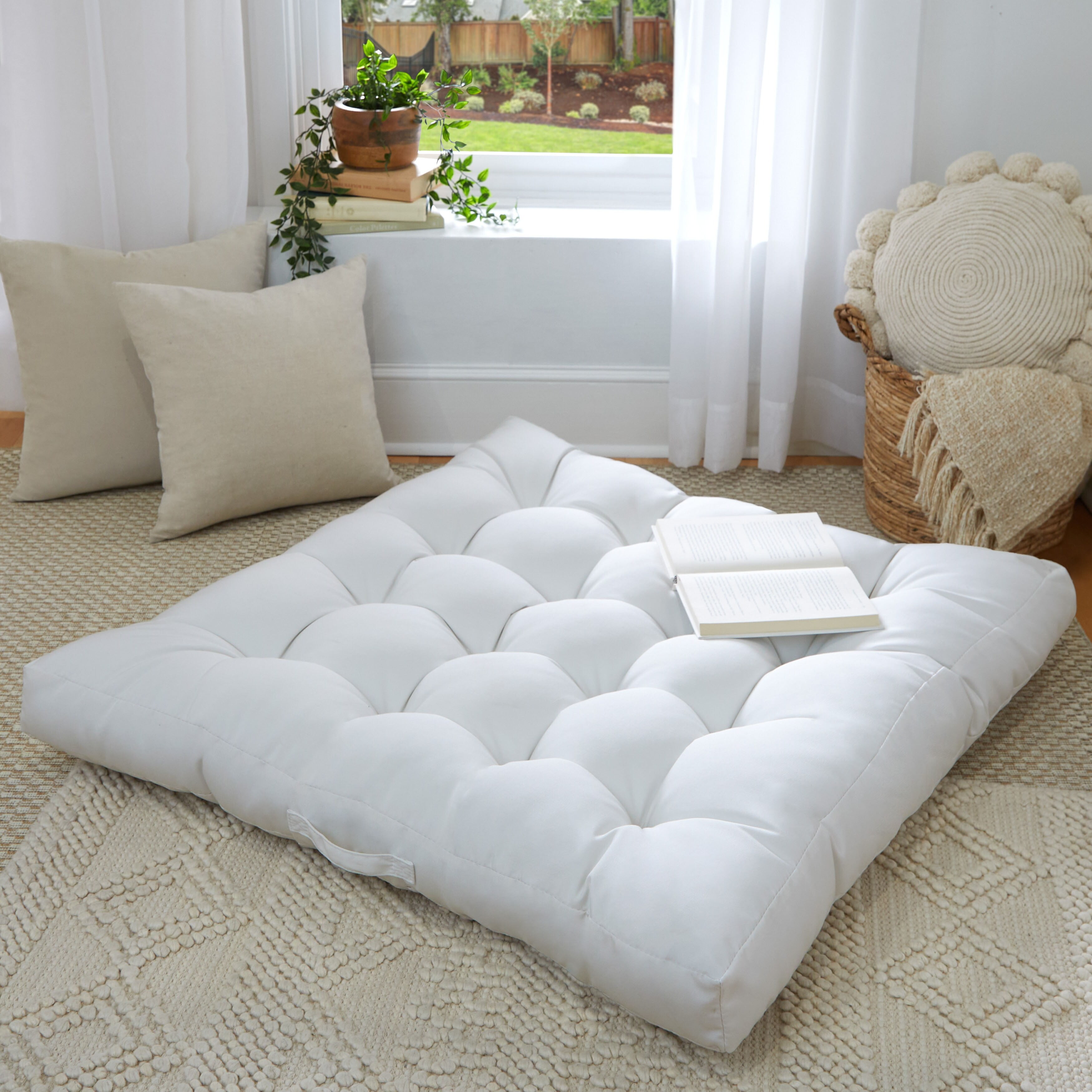 White floor cheap cushion