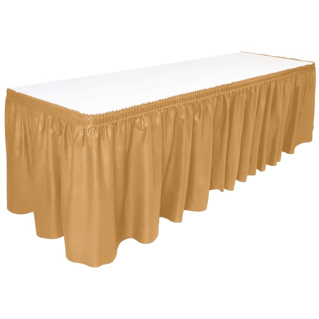 DecorRack Table Skirt, 29 in x 14 ft BPA Free Plastic Tableskirt