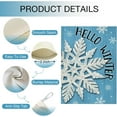 thumbnail image 3 of Hello Winter Snowflakes House Flag Double Sided, Blue Snow Decorative Garden Yard Outdoor Large Decor, Christmas Holiday Burlap Home Outside Decoration 28 x 40, 3 of 6