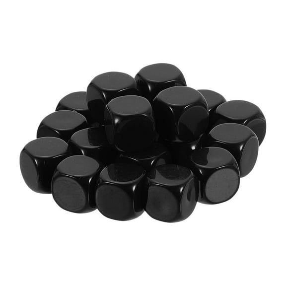 20Pack Rounded Blank Six Sided Dice 16mm/0.6inch Acrylic Dice, Black