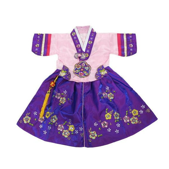Wenchoice Pink & Purple Floral A-Line Dress - Toddler & Girls M(3-4Y)