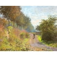 thumbnail image 2 of Monet, Claude 24x20 Gold Ornate Wood Framed with Double Matting Museum Art Print Titled - The Sheltered Path 1873, 2 of 4
