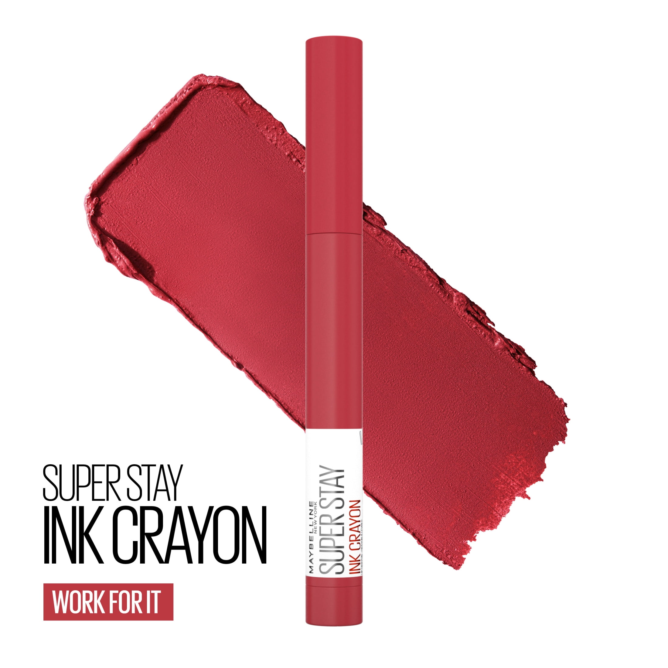 (2 pack) Maybelline SuperStay Ink Crayon Matte Lipstick, Work For It