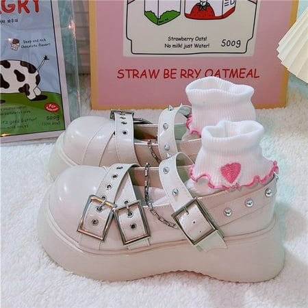

Mary Jane Shoes Sweet Cute Women Pumps Wedge Heels Platform Shoes Women Gothic Girls Lolita Punk Shoes High Heels Plus Size 43