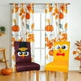 thumbnail image 4 of 6 Pcs Fall Chair Covers for Dining Room, Thanksgiving Stretch Removable Dining Chair Cover Set of 6, Autumn Turkey Chair Slipcovers Seat Protector for Fall Restaurant Decor, 4 of 6