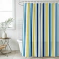 thumbnail image 6 of Polyester Fabric Blue Yellow Striped Shower Curtain, Colorful Ombre Abstract Stripes Waterproof Bathtub Curtain Bathroom Decor Set with Hooks 36 x 78 Inches, 6 of 6
