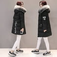 thumbnail image 4 of Chaqueta con capucha de corte ajustado para mujer, de talla grande, de algodón, de talla mediana a larga, 4 of 6