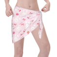 thumbnail image 3 of KLL Love Rabbit Print Women's Sarong Coverups Short Bathing Suit Wrap Skirt Beach Wrap Swimsuit Cover Ups, 3 of 6