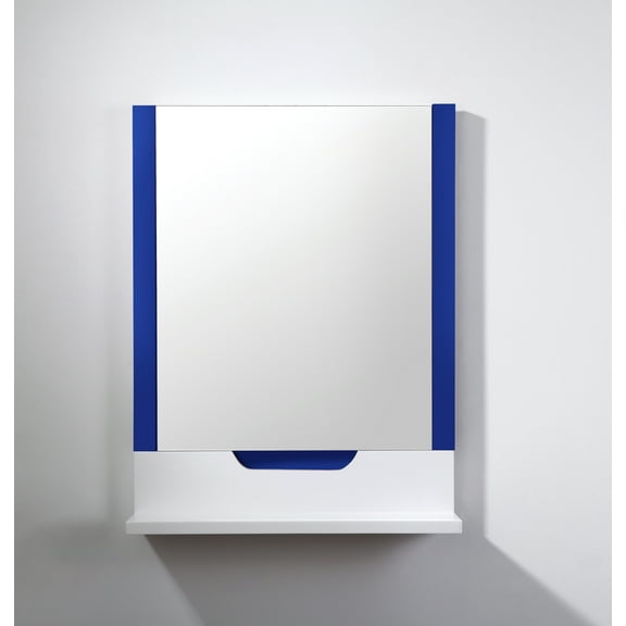 Bathroom Mirror Regia 24" Navy Blue and Matte White Modern Style