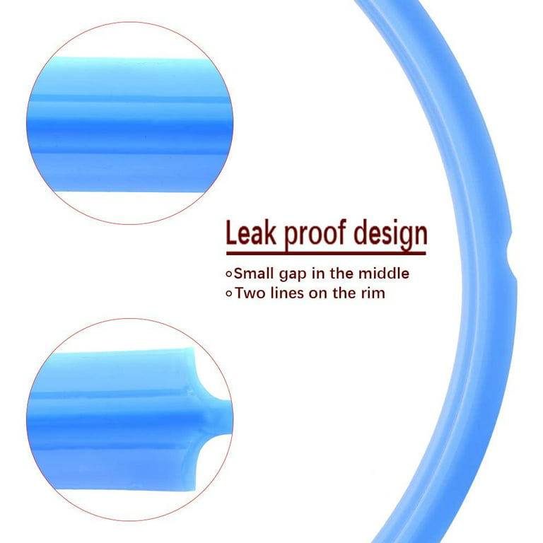 Sealing Rings for Instant Pot Accessories of 5/6 qt Models - Red, Blue and Clear - 3 Pack BPA-Free Food-grade Replacement Silicone Seal Gaskets for