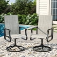 thumbnail image 2 of MRUAKA Patio Swivel Chairs Set of 6, Outdoor Dining Chairs Mid Back All Weather Breathable Textilene Outdoor Swivel Chairs with Metal Rocking Frame for Lawn Garden Backyard Deck, Light Gray, 2 of 7