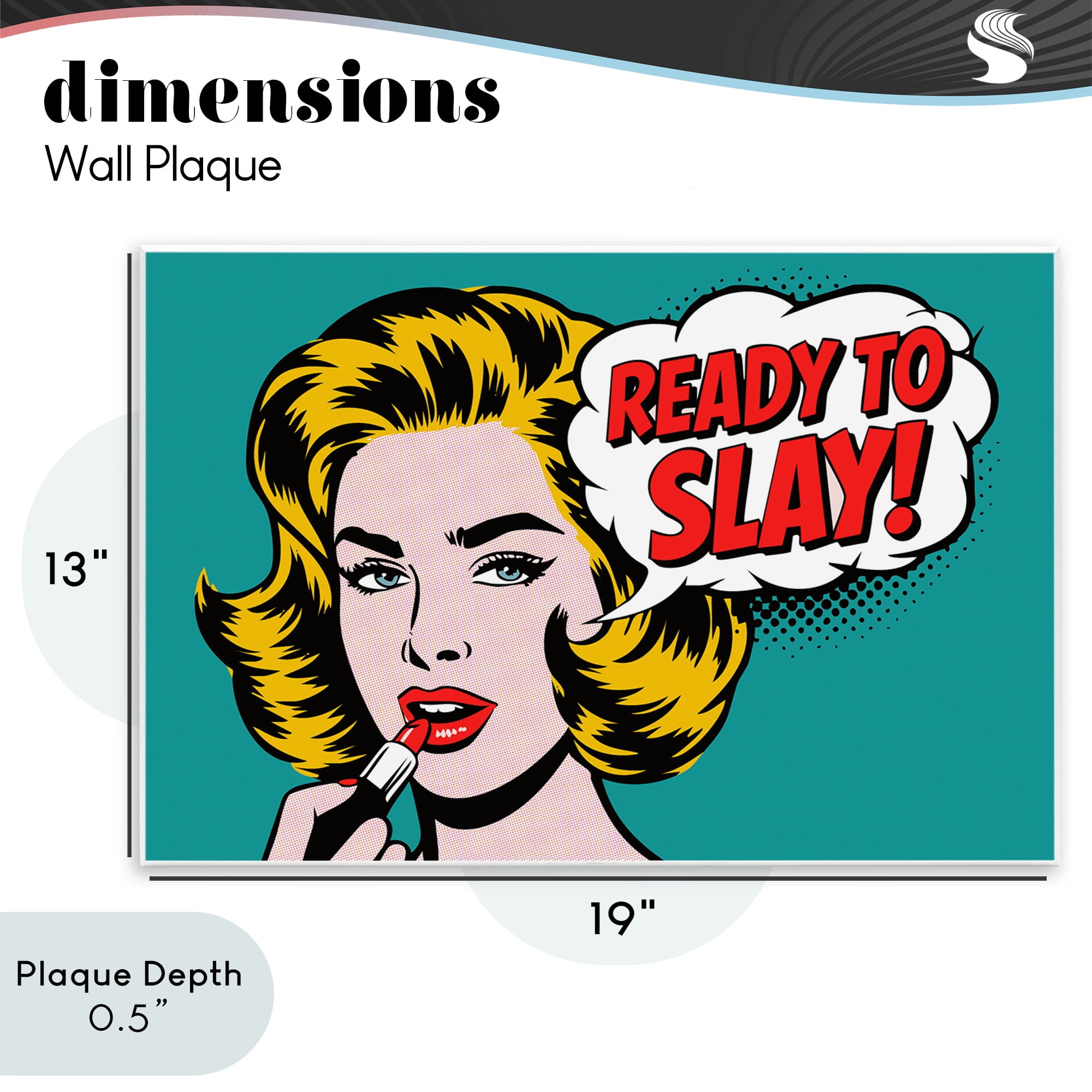 Stupell Industries Ready To Slay Pop Lipstick Wall Plaque Art, design by Andreas Magnusson