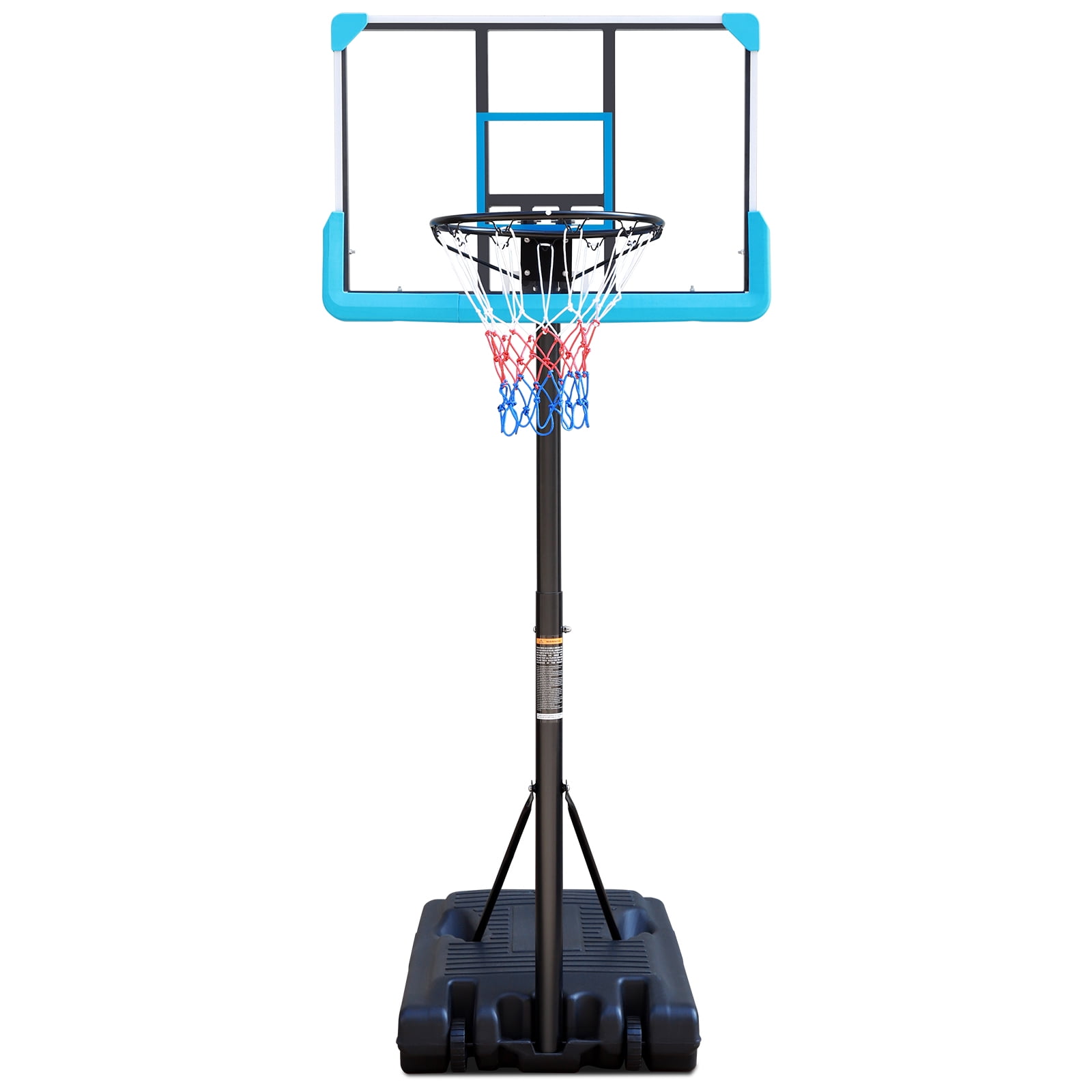 Aukfa Portable Basketball Hoop Adjustable Height 4ft - 6.5ft Backboard for Kids Adults Indoor Outdoor - Blue