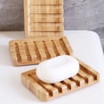thumbnail image 5 of DRAFIDEEP Self Draining Soap Holder Bamboo Simple Design 1Set 5.11X3.54X0.59in, 5 of 6