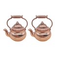 thumbnail image 1 of Brass Mini Teapot Model 2Pcs Golden for Decor with Lifelike Detailing, 1 of 4