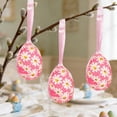 thumbnail image 4 of Easter Wrapped Foam Egg Ornaments Floral Plaid Egg Decorations Personalized Party And Holiday Decor Hanging Accents, 4 of 6