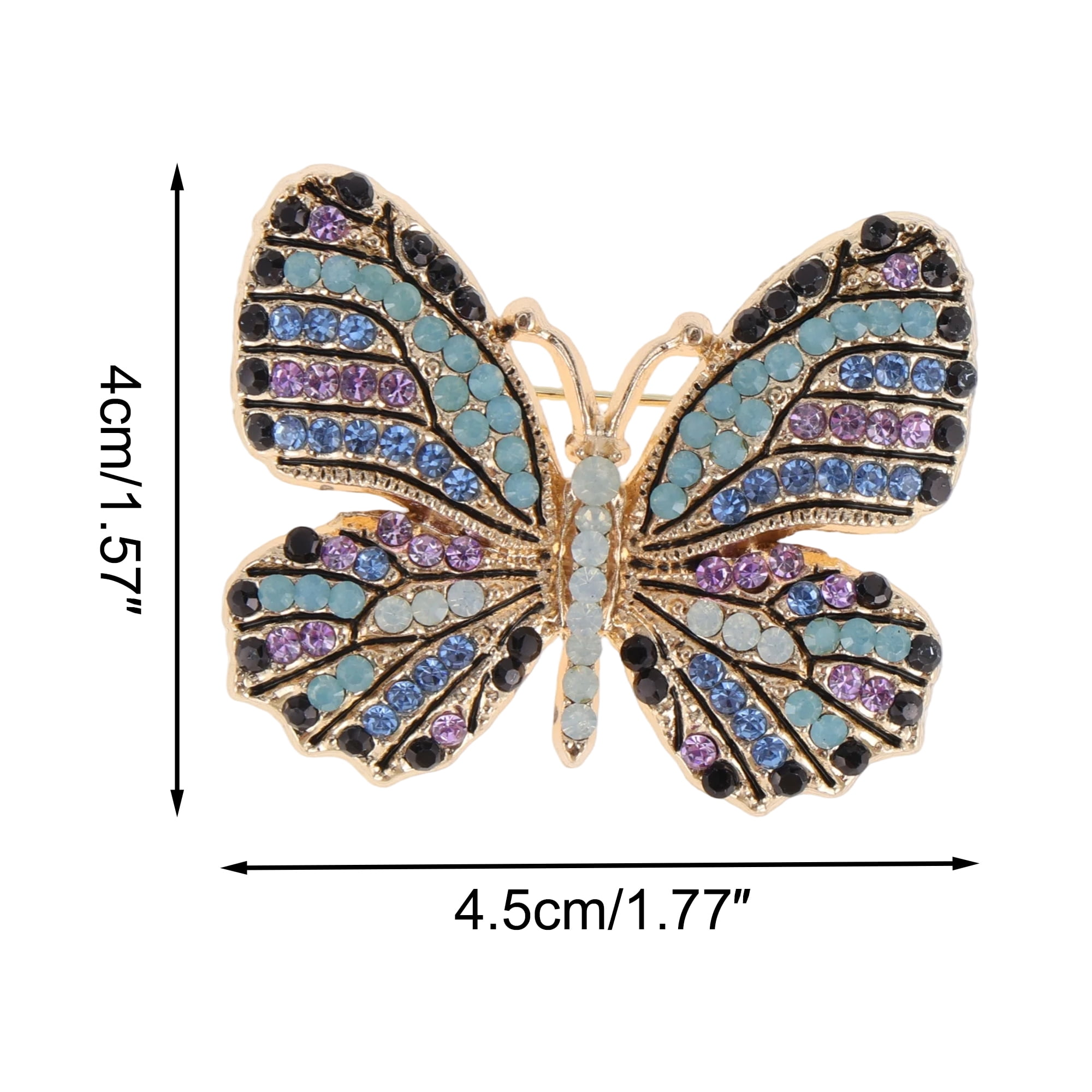 Unique Bargains Elegant Dragonfly Rhinestone Brooch for Fashionable Accessories Blue