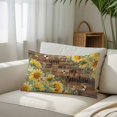 thumbnail image 6 of Summer Sunflower Throw Pillow Cover 16 x 24 Inch Decorative Pillow Cover Vintage Floral Botanical Bee Brown Wooden Lumbar Pillowcase Seasonal Rectangle Cushion Case for Couch Sofa Bed Living Room, 6 of 9