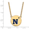 thumbnail image 2 of 925 Sterling Silver With GP LogoArt Navy Large Enamel Disc Necklace; 18 inch; for Adults and Teens; for Women and Men, 2 of 3