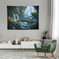 thumbnail image 2 of ONETECH Fantasy World Tapestry Fairytale Forest Enchanted Tree Tapestry Magical Forest Waterfall Wall Hanging for Home Decor Bedroom Living Room, 2 of 7