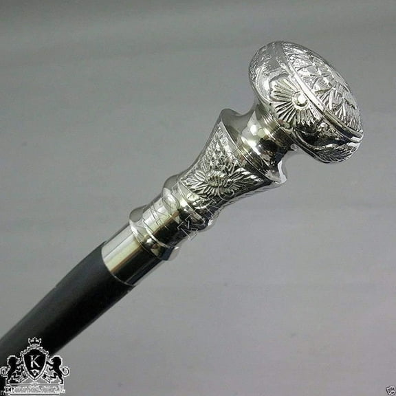 Handmade Wooden Walking Cane Stick | Deluxe Walking Stick With Carved Head | 3 removable Parts Beautiful Brass Antique Head