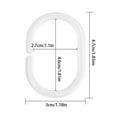 thumbnail image 2 of 12pcs Plastic Clear C Type Bathroom Shower Curtain Liner Hook Hooks Rings, 2 of 3