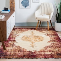 Unique Loom Dorchester Collection Area Rug - Brook (5' 1" x 8' Rectangle Red/Beige)