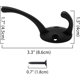 thumbnail image 3 of Paquete de 12 ganchos negros para abrigos, ganchos dobles Retro montados en la pared, ganchos negros utilitarios para abrigos, bufandas, bolsos, toallas, llaves, gorras, tazas y sombreros, 3 of 5
