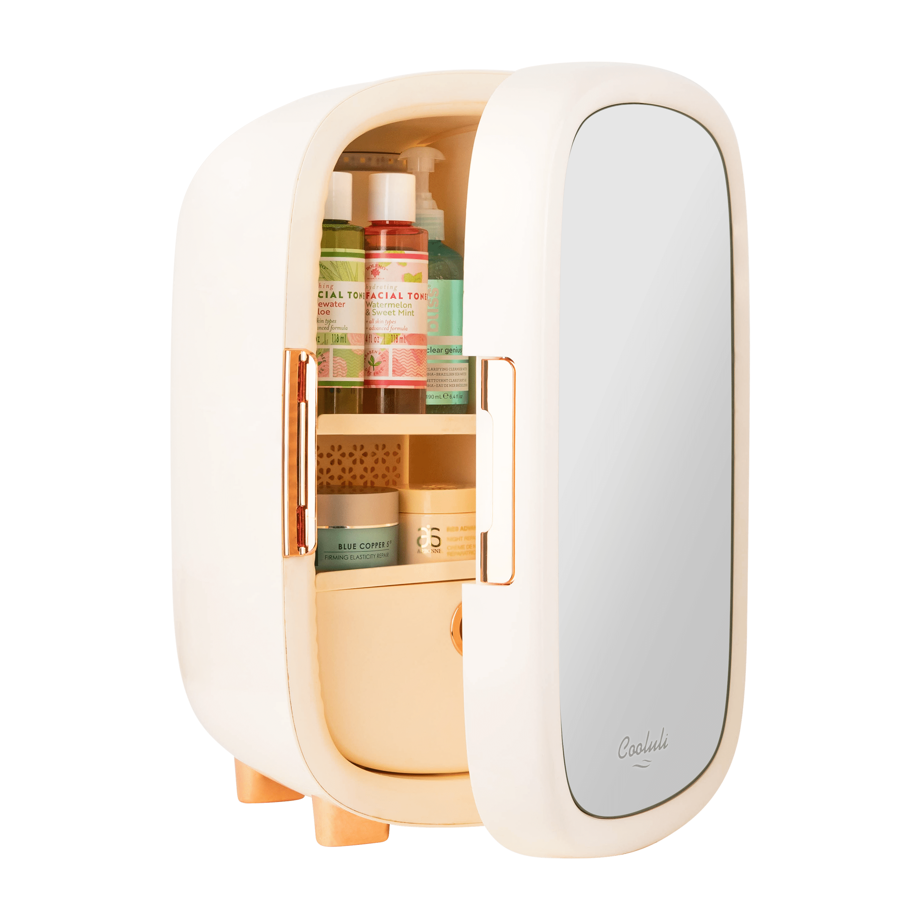 Cooluli 12 Liter Beauty Mini Mirror Fridge, White