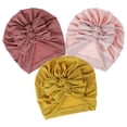 thumbnail image 1 of Baby Turban Hats Bowknot 3PCS Cotton Breathable Knot Caps Head Wraps for Newborn, 1 of 10