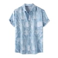 thumbnail image 2 of ALLLIST Hawaiian Shirts for Men Collared Short Sleeve Big And Tall Button Down Shirts Blue Casual Mens Clothes, 2 of 9
