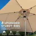 thumbnail image 3 of TOTAL 7.5FT Patio Umbrella Outdoor Market Umbrella with Silver Aluminum Pole, UV Resistant Canopy, Wind Vent, Tilt & Crank System, Perfect for Patio, Garden, Deck, Pool, Outdoor Dining, Beige, 3 of 7