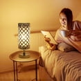 thumbnail image 3 of Neoglint Crystal Silver Bedside Table Lamp Desk Light UL-listed Decorative, 3 of 8