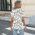 thumbnail image 5 of Erwazi Blouses for Women Dressy Casual V Neck Pleated Tunic Tops Summer Short Sleeve Shirts, 5 of 5