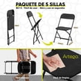 thumbnail image 2 of Silla plegable plástico HDPE ligera Folding chair silla jardín eventos fiestas reuniones para exterior paquete de 5 sillas, 2 of 8