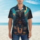 thumbnail image 2 of Balery Starry Sky Moon Wolf Leader Camisas hawaianas de manga corta para hombre, camisas playeras de corte holgado, camisas de vacaciones con botones,3X-Large, 2 of 7