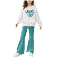 thumbnail image 4 of NIEWTR 5-6 Years Baby Girl Fall Clothes Birthday Girl Outfit Letter Sweatshirt Long Sleeve Pullover Tops & Pants 2Pcs Set A70-Mint Green, 4 of 4