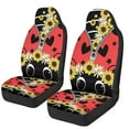 thumbnail image 4 of Binienty Sunflower Ladybug Car Seat Covers Front Seats Stretchy Cute Automotive Seat Covers For Car Bucket Seats Universal Auto Accessories for Women Girly, 4 of 7