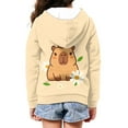 thumbnail image 4 of chaqlin Cartoon Capybara Hoodies for Girls 6-7 Trendy Full-Zip Sweatshirts Kids Long Sleeve Hooded Jacket Fall Winter Fashion Outerwear with Pockets, 4 of 7