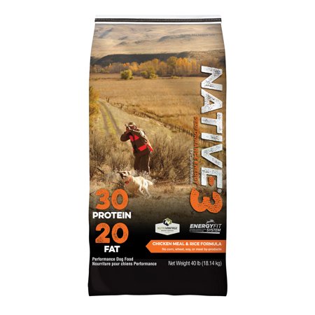 UPC: 0808631072720 | Native Performance Dog Food Level 3 Chicken Meal and Rice Formula 40lbs