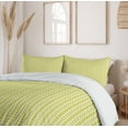 thumbnail image 6 of Ambesonne Retro Duvet Cover Set, Vertical Stripes and Dots, 2-Calking, Avocado Green Cream, 6 of 7