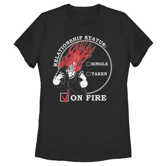 Women's Hercules Hades Valentine's Day Status, ON FIRE!  Graphic Tee Black Large