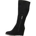 thumbnail image 3 of Women's Journee Collection Parker Extra Wide Calf Wedge Knee High Boot Black Microsuede 7.5 M, 3 of 6