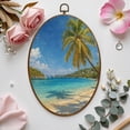 thumbnail image 7 of Canvas Wall Art Bay Thomas Virgin Islands Oval Framed Canvas Prints Vintage Wall Hanging Decor for Home Bathroom Decorations Gift for Mom Women 8.6"x11.4", 7 of 7