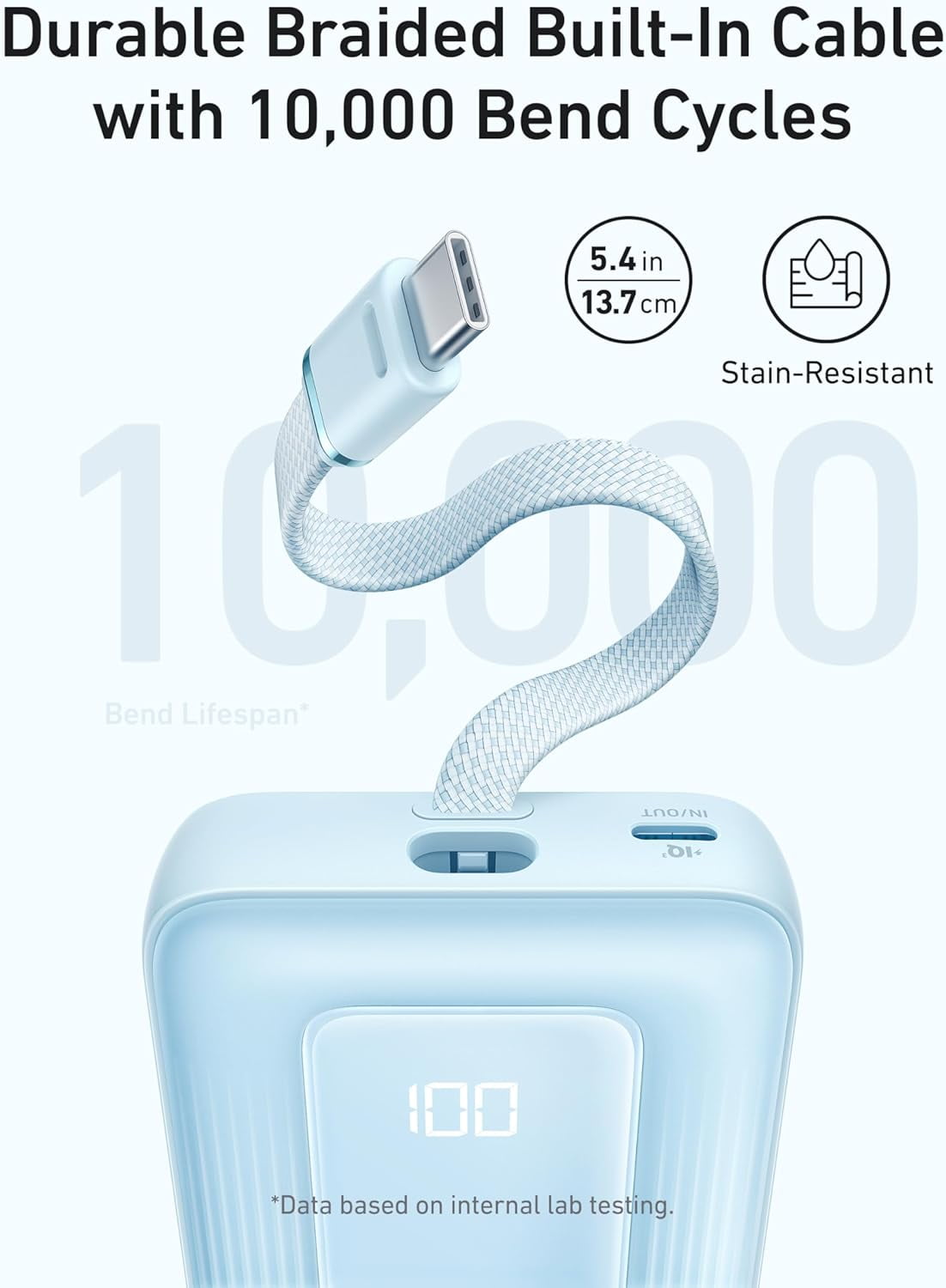 Anker Zolo Power Bank (2025 Upgraded Version), 20,000mAh 30W High-Speed Portable Charger with Built-in USB-C Cable