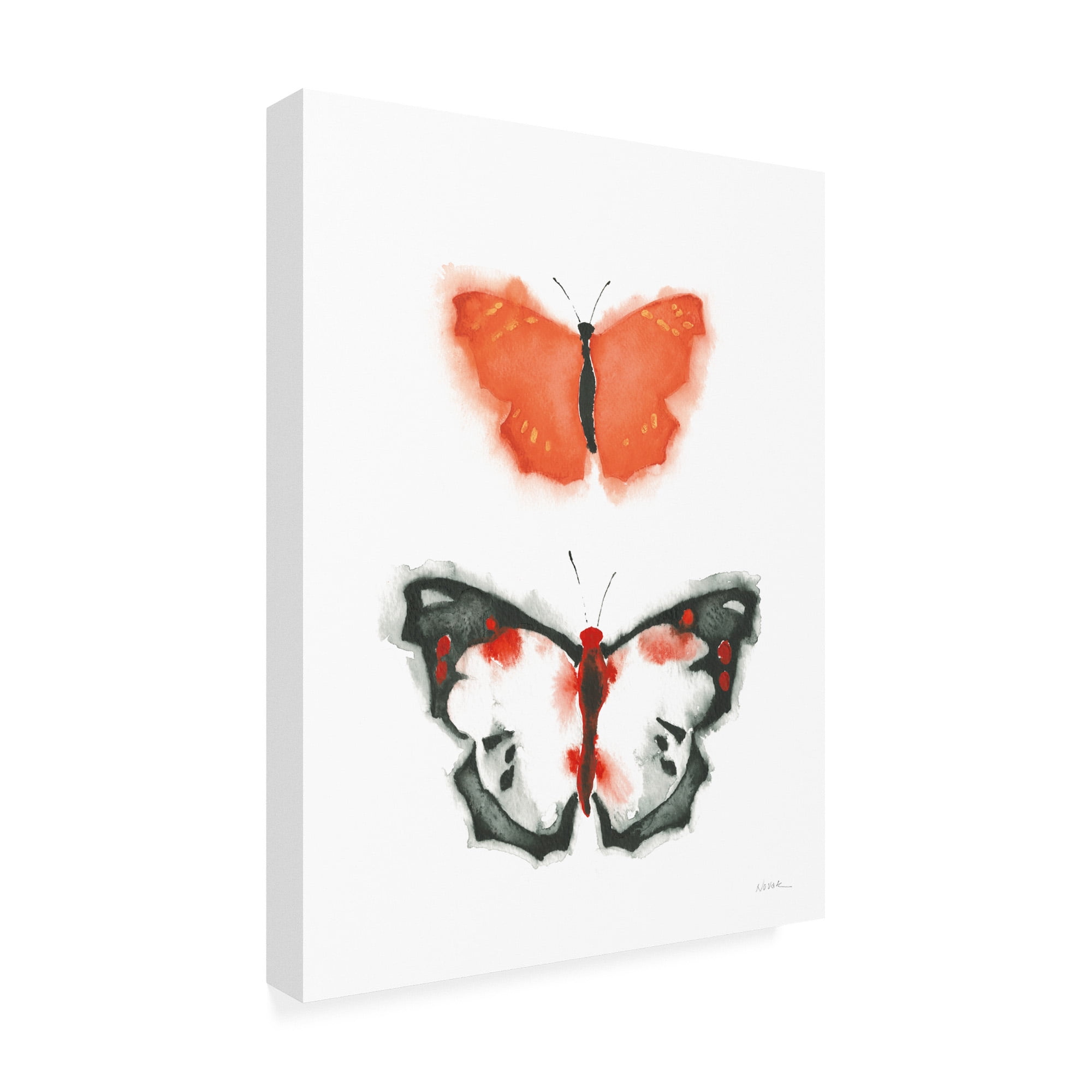 Trademark Fine Art 'Watercolor Butterflies III' Canvas Art by Shirley Novak
