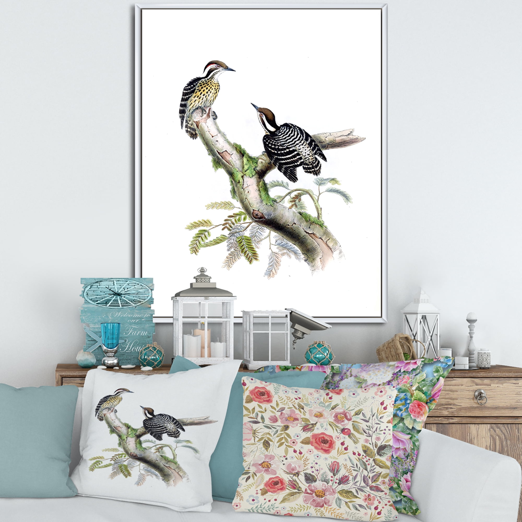 Designart 'Ancient Birds In The Wild VIII' Traditional Framed Canvas Wall Art Print