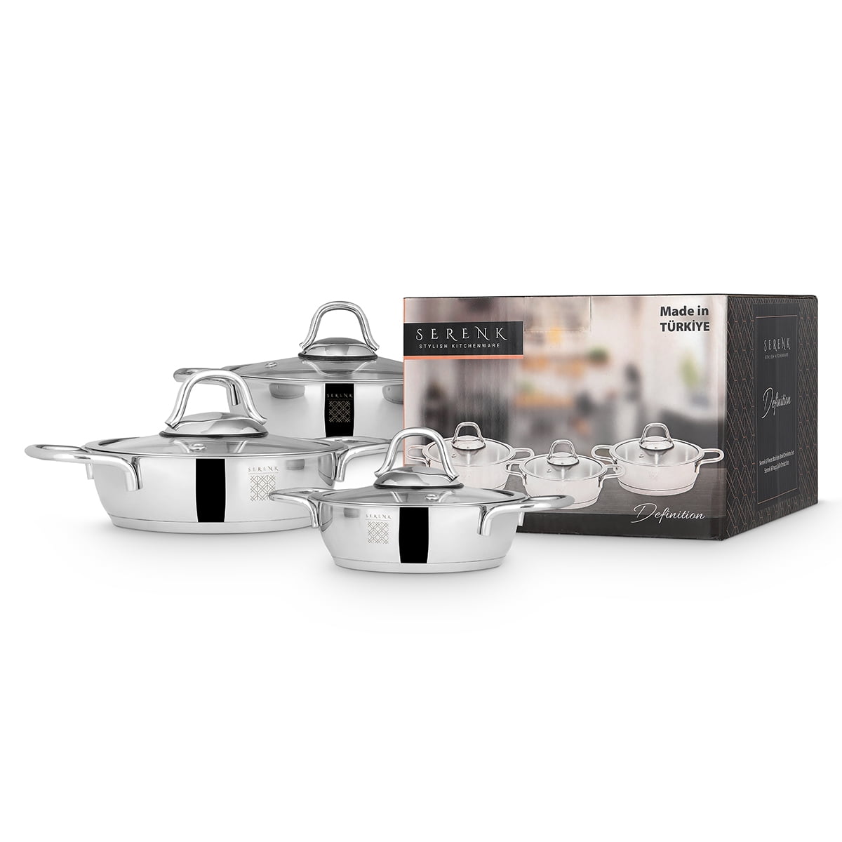 Serenk 6 Pieces Egg Pan Set, Stainless Steel 5", 6" and 7" Skillet Frying Pan