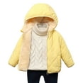 thumbnail image 3 of Godderr Boys Girls Hooded down Cotton Jacket for Baby Kids Solid Color Lightweight Cotton Coat Fleece Short Cotton Jacket with Pockets Winter down Jacket Tops for 1-7Y, 3 of 8