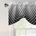 thumbnail image 4 of Black Ombre Stripe Tie Up Valance Curtains for Windows, Kitchen Curtains Window Treatments, Modern Abstract Art Gradient Striped Short Window Shades Valances for Bedroom Bathroom Cafe 42"x18", 4 of 8